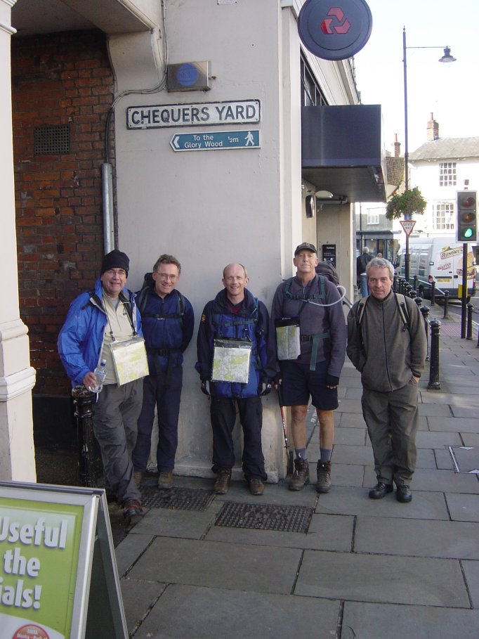 Dorking high street before the walk to Holmbury